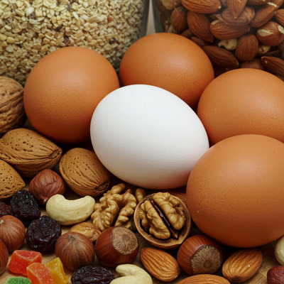 huevos y frutos secos